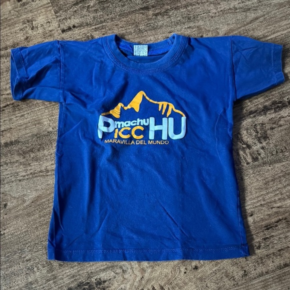 Blue Machu Picchu Kids T-Shirt - Picture 1 of 3